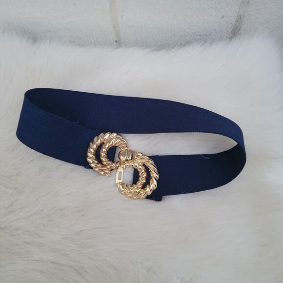 Vintage motion east gold buckle stretch belt - Picture 2 of 3